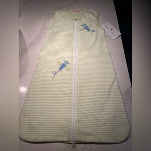 NWT lime green striped petit Ami zubels baby sleep sack. For 0- 6 months.
